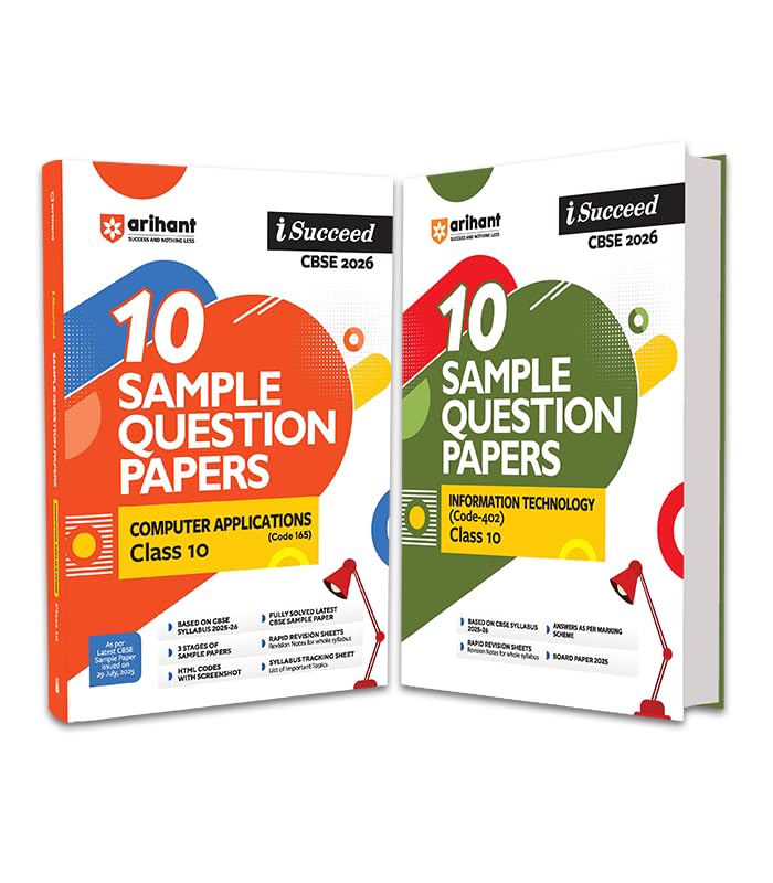 Arihant iSucceed CBSE Sample Question Papers 2026 Computer Application & Information Techonology Class 10 (Set of 2) | 15 Sampl
