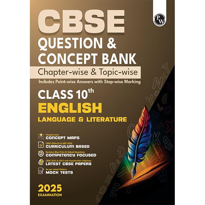 (Old Edition) PW CBSE Question Bank Class 10 English & Literature with Concept Bank, Chapterwise and Topicwise Past Year Questio