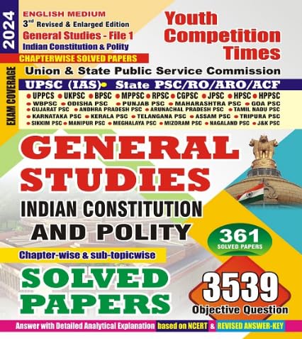 (2024) IAS & ALL INDIA PCS INDIAN CONSTITUTION & POLITY General Studies Chapterwise Solved Papers English Medium