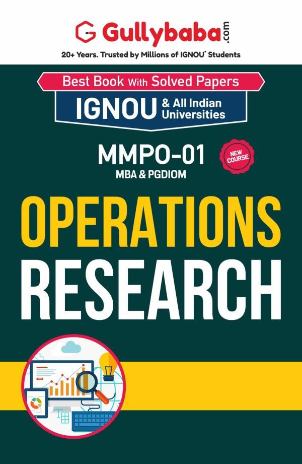 Gullybaba IGNOU MBA (New) 3rd Sem MMPO01 Operations Research in English  Latest Edition IGNOU Help Book with Solved Previous Y