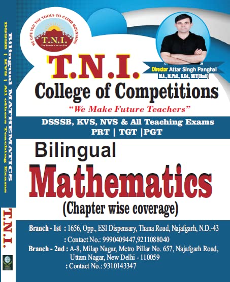 Bilingual Mathematics (Chapter wise Coverage) DSSSB,KVS,NVS & All Teaching Exams, PRT/TGT/PGT