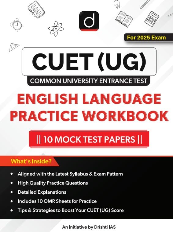 Cuet (Ug) English Language Practice Workbook | Drishti Cuet | Central University Exam Book