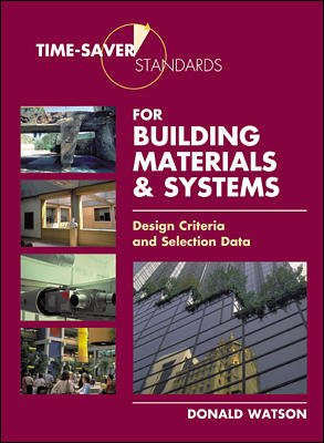 TIMESAVER STANDARDS FOR BUILDING MATERIALS AND SYSTEMS : DESIGN CRITERIA AND SELECTION DATA 1ST EDITION