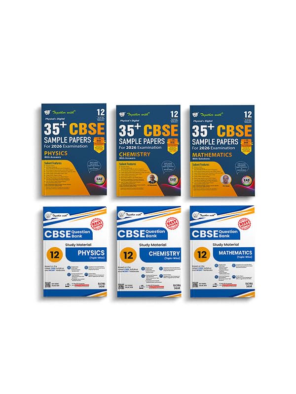 Together with Class 12th Question Bank & Sample Papers Combo of 6 books for Physics, Chemistry & Maths