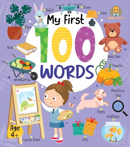 Booktopus Board Book  My First 100 Words  Early Learning Books for Kids  Picture Books for Baby 4+ Years