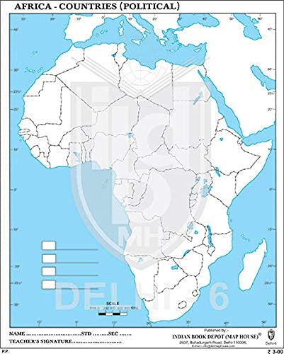 Big Outline Practice Map Of Africa Political (100 Maps) Indian Book Depot