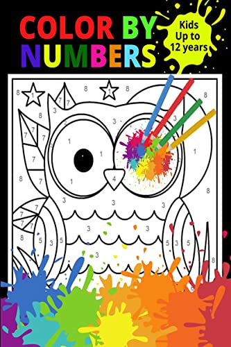 Color by numbers  kids up to 12 years : Coloring book by numbers  Play and Color by number cute animals, fruits and vegetables