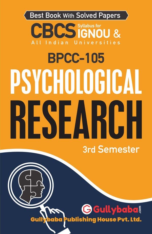 Gullybaba IGNOU BA (Honours) 3rd Sem BPCC105 Psychological Research in English  Latest Edition IGNOU Help Book with Solved Pre