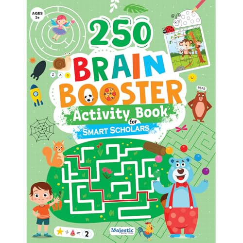 Brain Booster Activity Book for Age 3+ | 250 Engaging Brain Booster Activities to Enhance Focus and boost ProblemSolving Skills