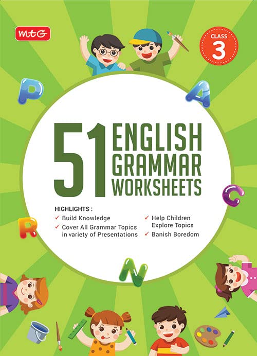 Mtg 51 English Grammar Worksheets Class 3  Grammar Work Books To Practice English Concepts In Interactive Way (Based On Cbse/Nce