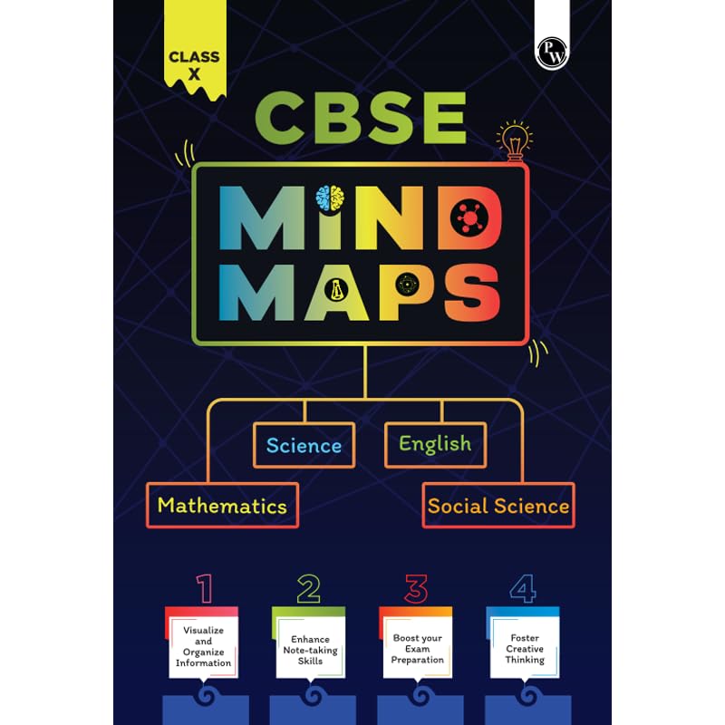 PW CBSE Class 10 Mind Maps Book For 2025 Board Exam l Mathematics, Physics, Chemistry, Biology, English and Social Science [Pape