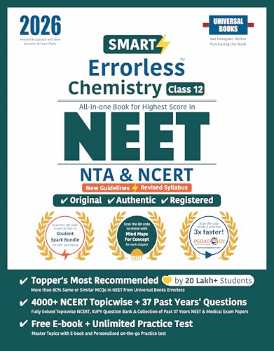Universal Books Smart Errorless Chemistry NEET Class 12 (2026) | NCERT Based | 3900+ Topicwise MCQs, PYQs From Last 38 Years | R