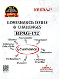 NEERAJ BPAG172 Governance: Issues & ChallengesIGNOUChapter Wise Help Book including Many Solved SAMPLE Papers & Important Exa