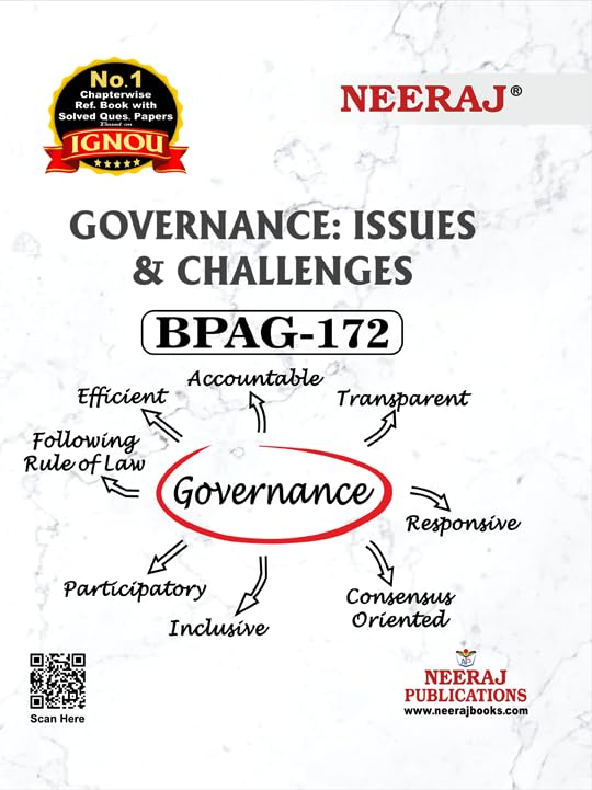 NEERAJ BPAG172 Governance: Issues & ChallengesIGNOUChapter Wise Help Book including Many Solved SAMPLE Papers & Important Exa
