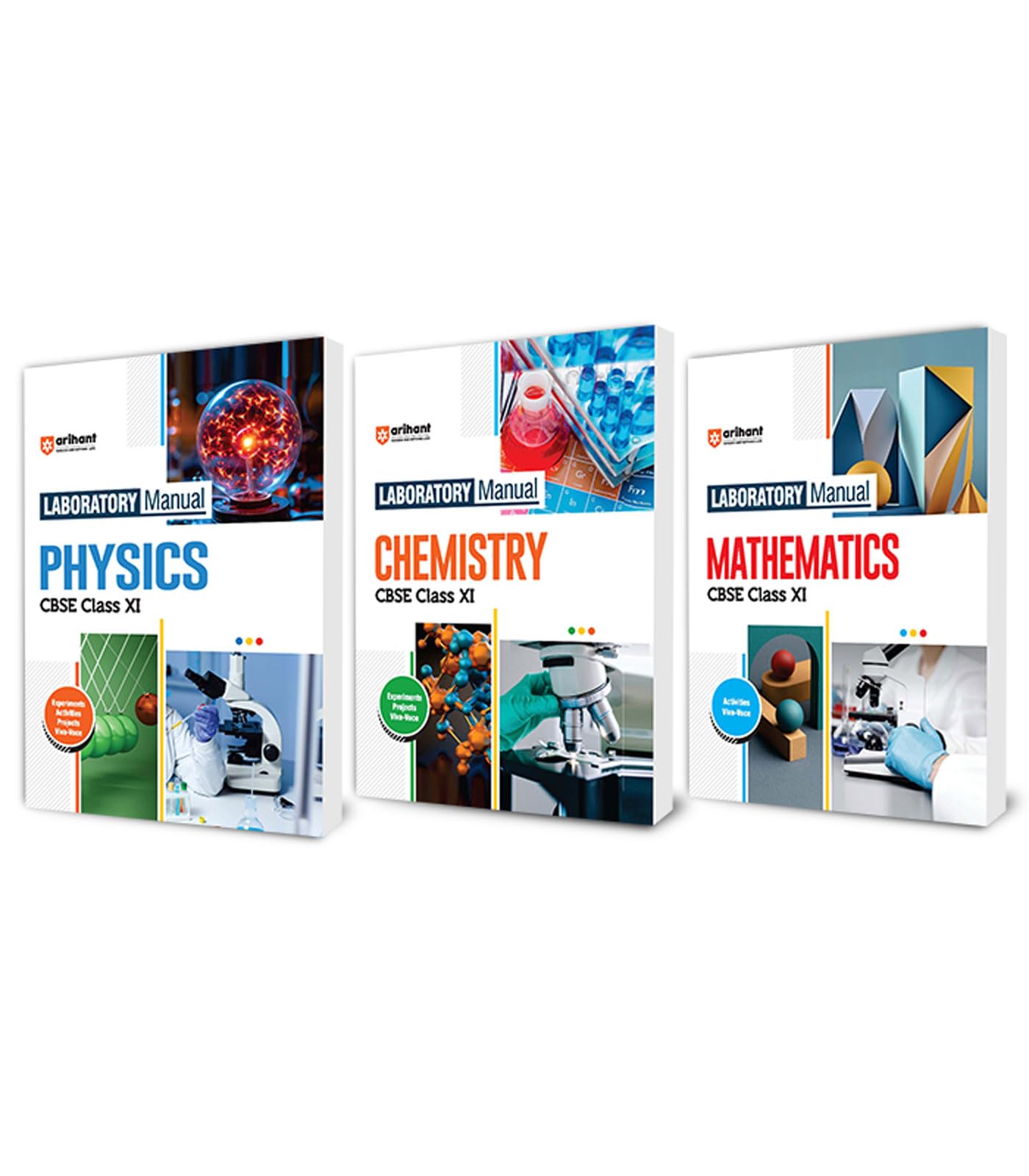 Arihant Laboratory Manual Physics, Chemistry, Maths for CBSE Class 11 (Set of 3) | Experiments, Activities, Projects & VivaVoce