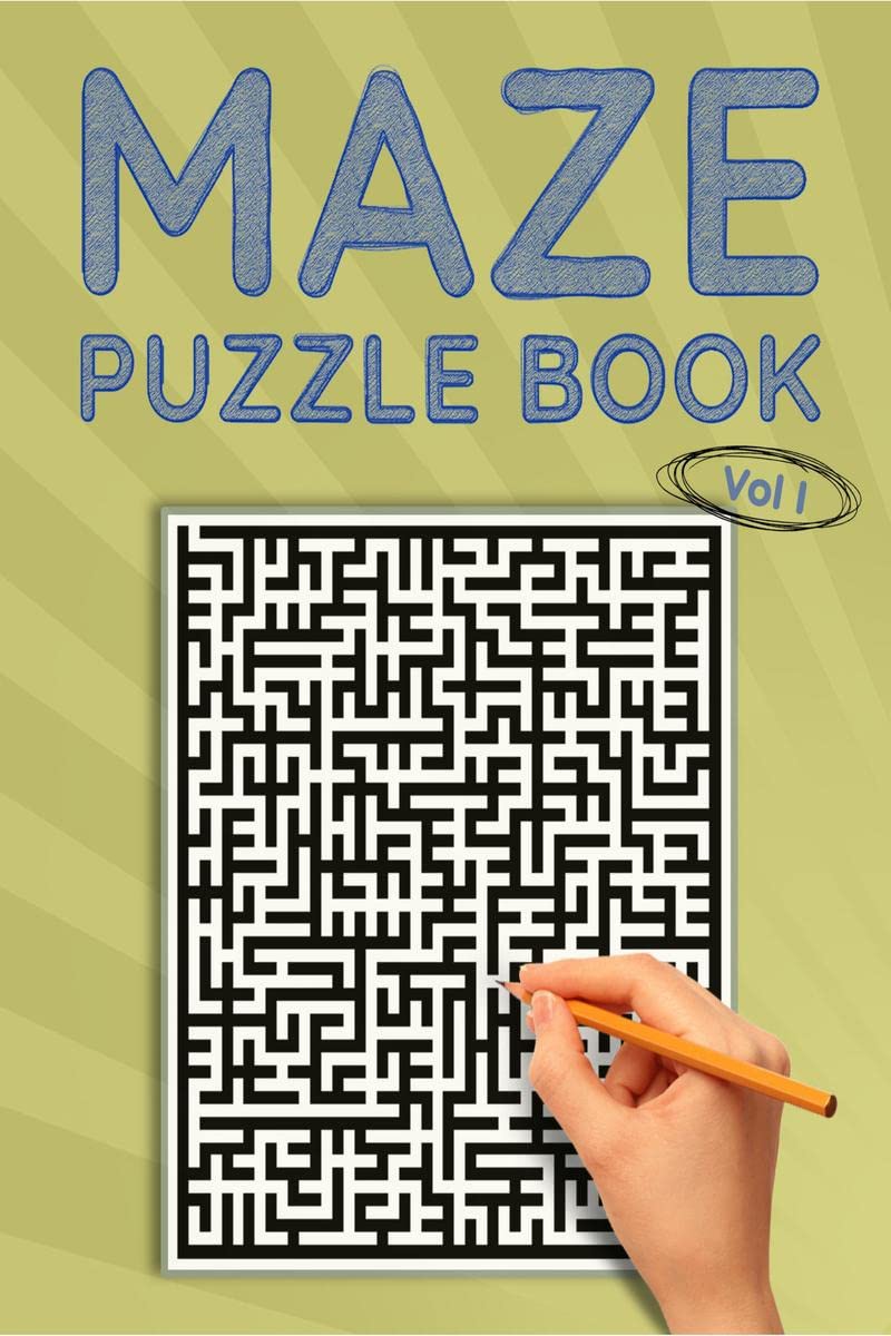 Maze Puzzle Book, Vol I : Classic Simple Mazes, 80 Medium Difficulty Puzzles to Solve, Great for Kids, Teens, Adults & Seniors, 