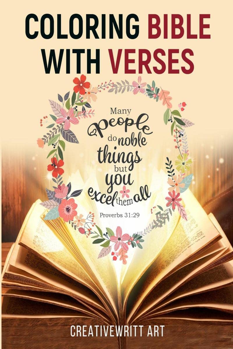Coloring Bible With Verses : Bible Coloring Book for Kids