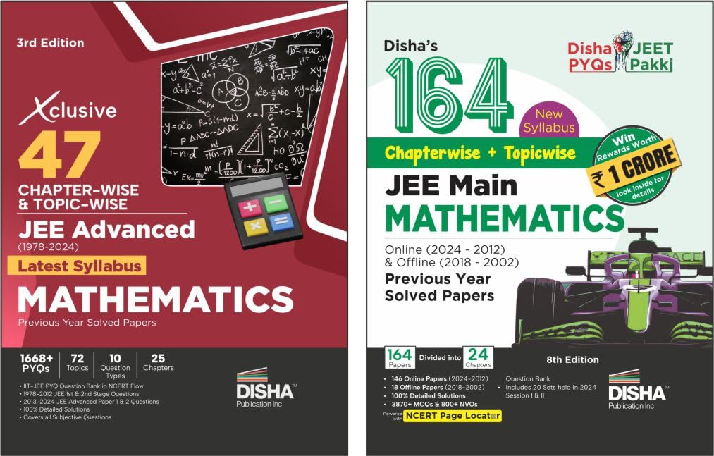 Combo 164 Jee Main (New Syllabus) & 47 Xclusive Jee Advanced Mathematics Chapterwise & Topicwise Previous Year Solved Papers (Se