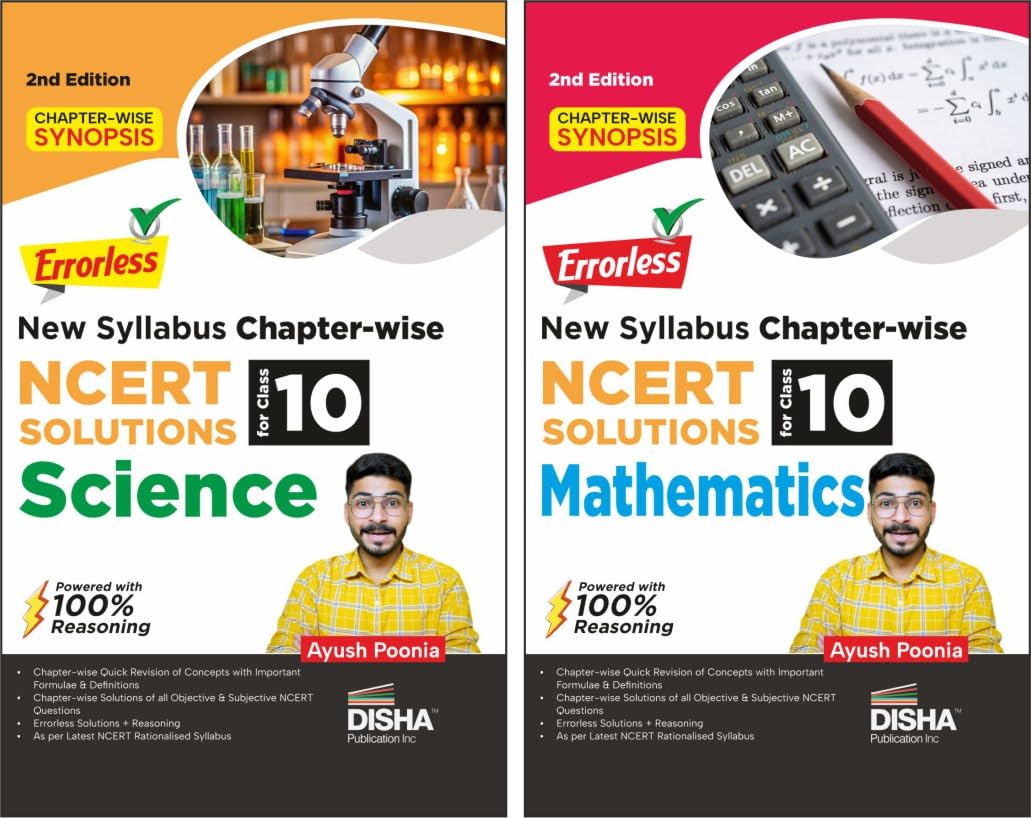 Disha Errorless New Syllabus ChapterWise Ncert Solutions For Class 10 Science & Mathematics Edition 2Nd | 100% Reasoning