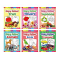 Set of 6 Copy Colour Books for Kids Age 35 Years | Animals, Birds, Flowers, Fruits, Transport, Vegetables | Fun Preschool Activi