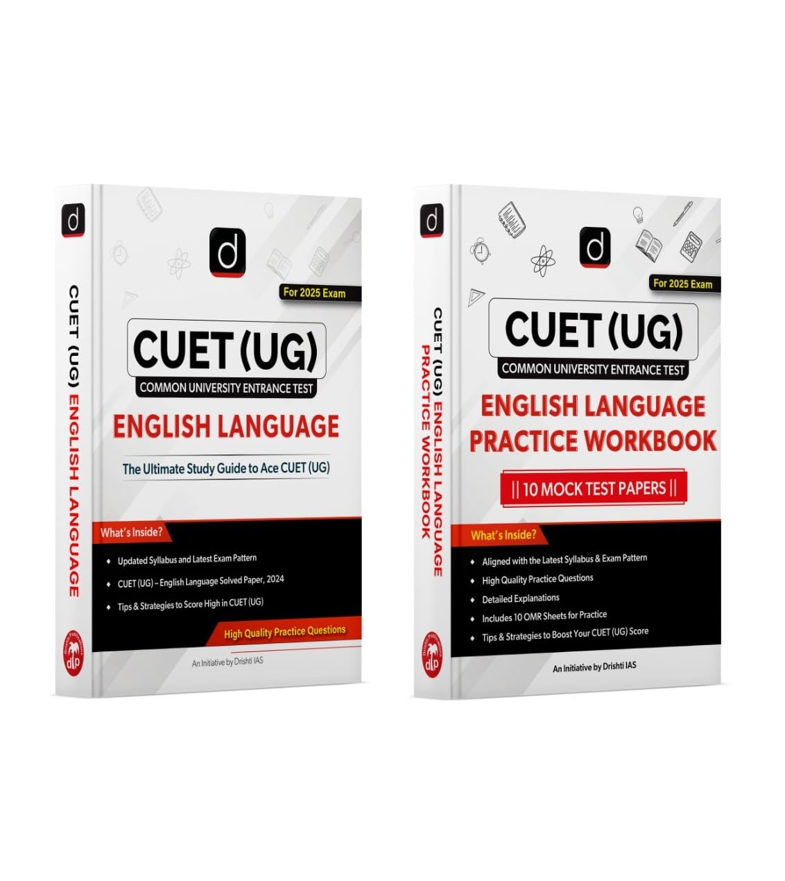 Combo Of Cuet (Ug) English Language Study Guide & Practice Workbook | Drishti Cuet | Central University Exam Book