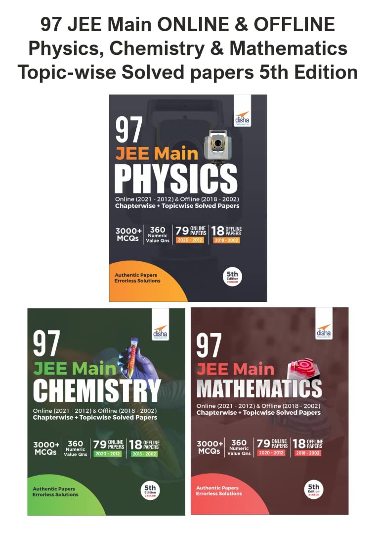 97 Jee Main Online & Offline Physics, Chemistry & Mathematics Chapterwise + TopicWise Solved Papers 8Th Edition