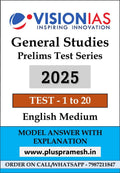 Vision IAS UPSC Prelim Test Series 2025 Test 1to20 | English medium Photocopy with Clear Print
