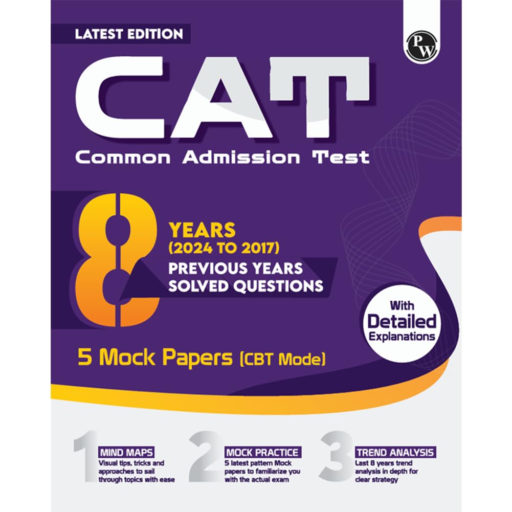 PW CAT 8 Years Chapterwise & Topicwise Previous Years Solved Questions (20232017) and 5 Mock Papers (CBT Mode) [Paperback] PW