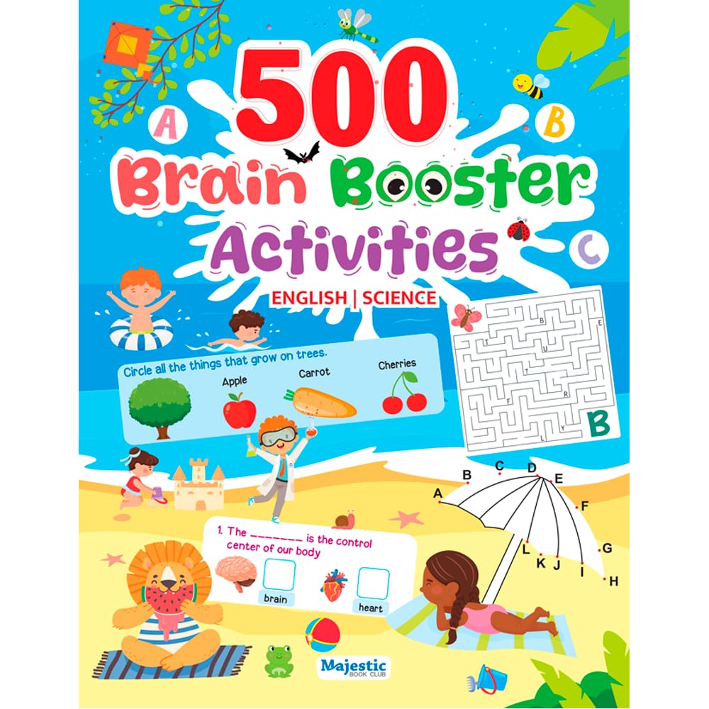 Brain Booster Activity Book for Age 3+ | 500 Engaging & Brainboosting Activities | Build Confidence and Focus | Enhance Vocabul