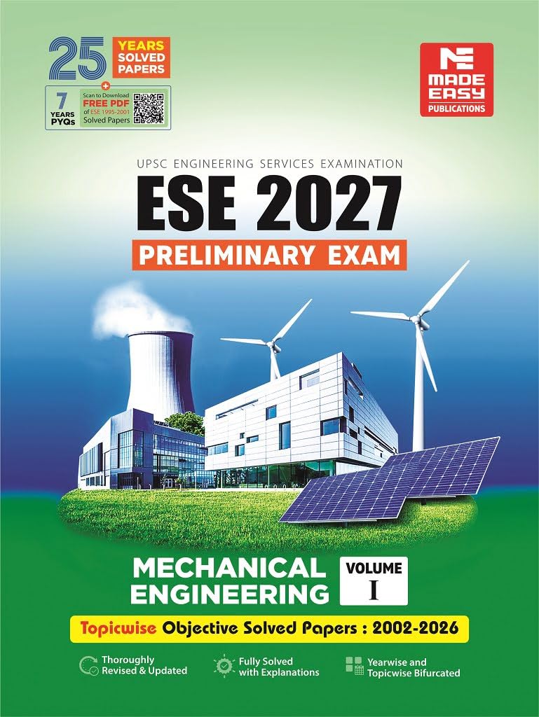 ESE 2027: Preliminary Exam: Mechanical Engineering Objective Solved Paper Vol1