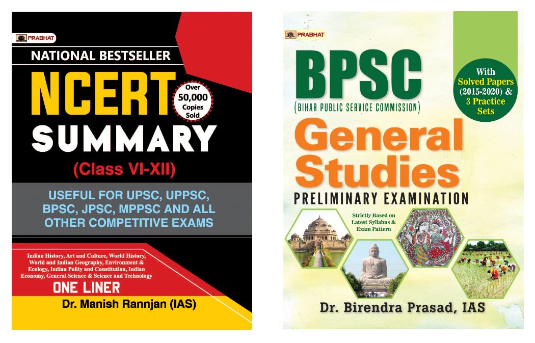 Ncert Summary for UPSC/IAS Preparation, One Liner General Knowledge + Bpsc General Studies Preliminary Examination Guide 2022 (S