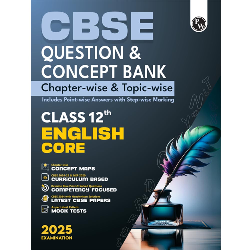 (Old Edition) PW CBSE Question & Concept Bank (QCB) Class 12 English 2024  2025 Core Chapterwise and Topicwise Solved Questio