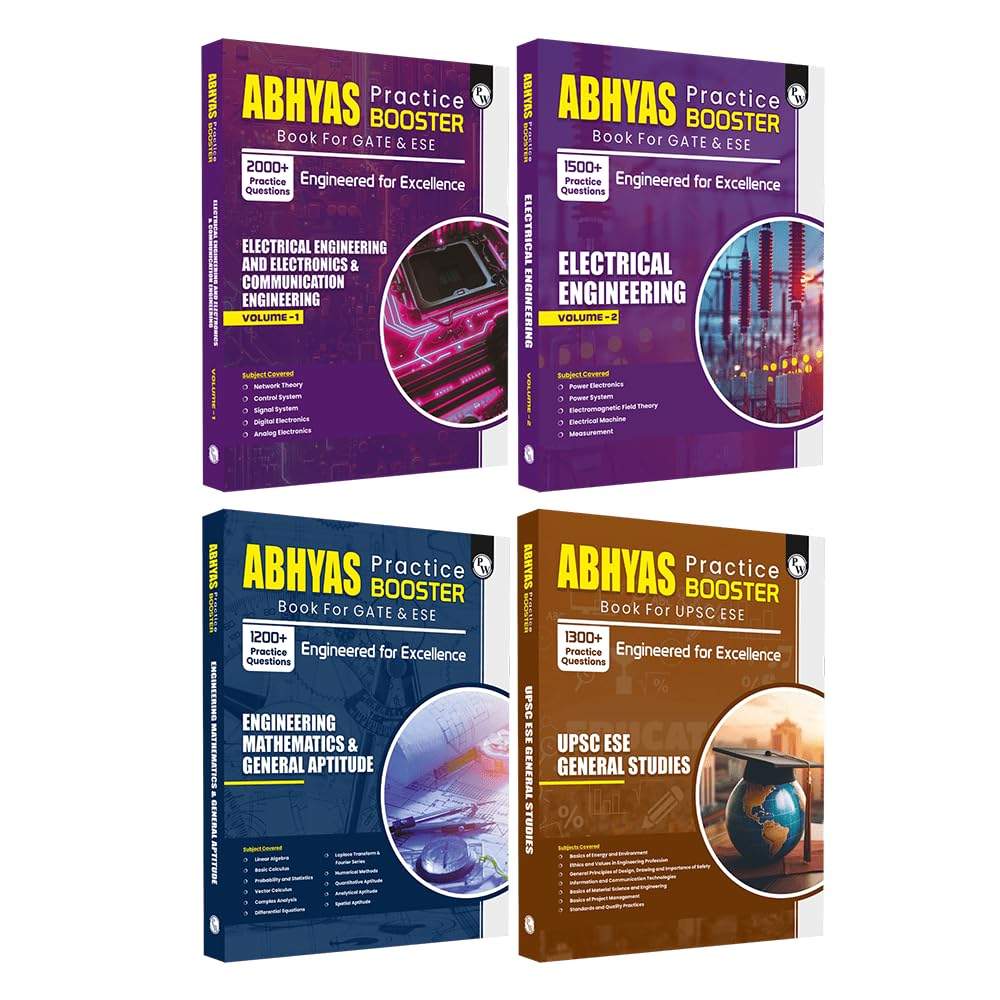 PW GATE & ESE Abhyas Practice Booster For ECE/EE Vol 1, Electronics & Communication Engg Vol 2, ESE General Studies and Engineer