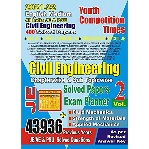 (English Medium)Civil Engineering Chapterwise Solved Papers Bookr vol 2 with formula chart