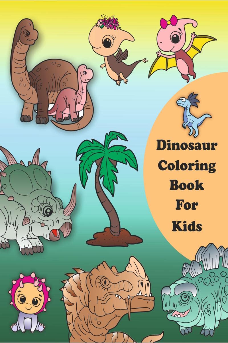 Dinosaur Coloring Book For Kids: 65 unique and simple coloring pages for children between 36 years old.