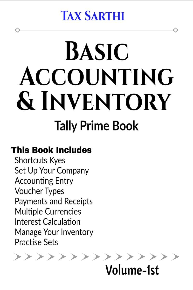 Basic Accounting & Inventory | Tally Prime Book | Volume1st