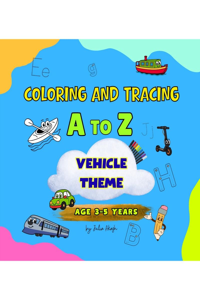 Coloring and Tracing A To Z Vehicle Theme