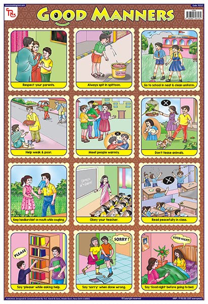 Tcc17 | Teachingnest Good Manners Chart | Laminated 33X48 Cm (13X19 Inch) | Wall Sticking [Wall Chart] Teachingnest [Wall Chart]