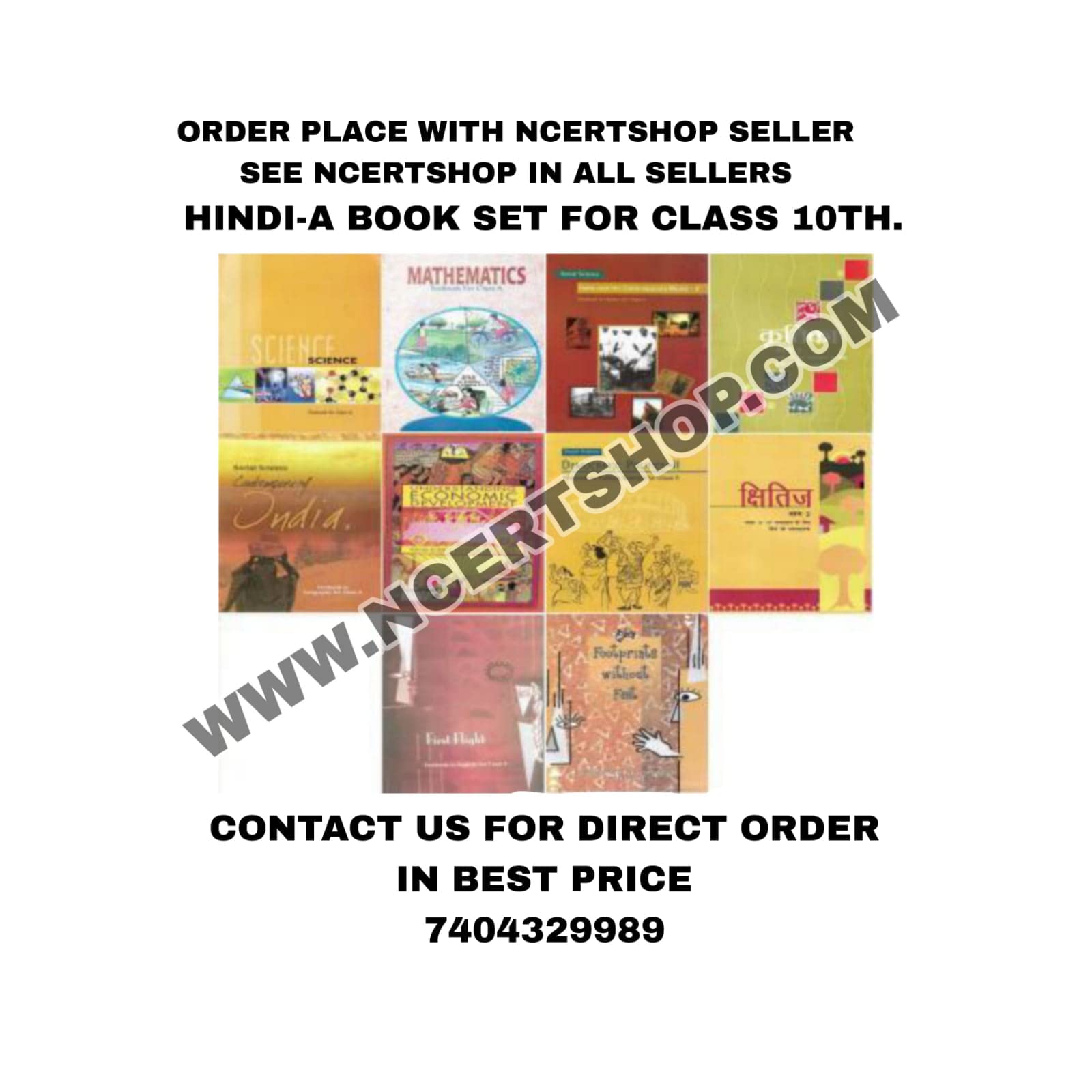 Ncertshop Textbook 10 Book Set For Class 10Th With HindiA (Kshitij,Kritika,First Flight,Footprints Without Feet ... Ncertshop 