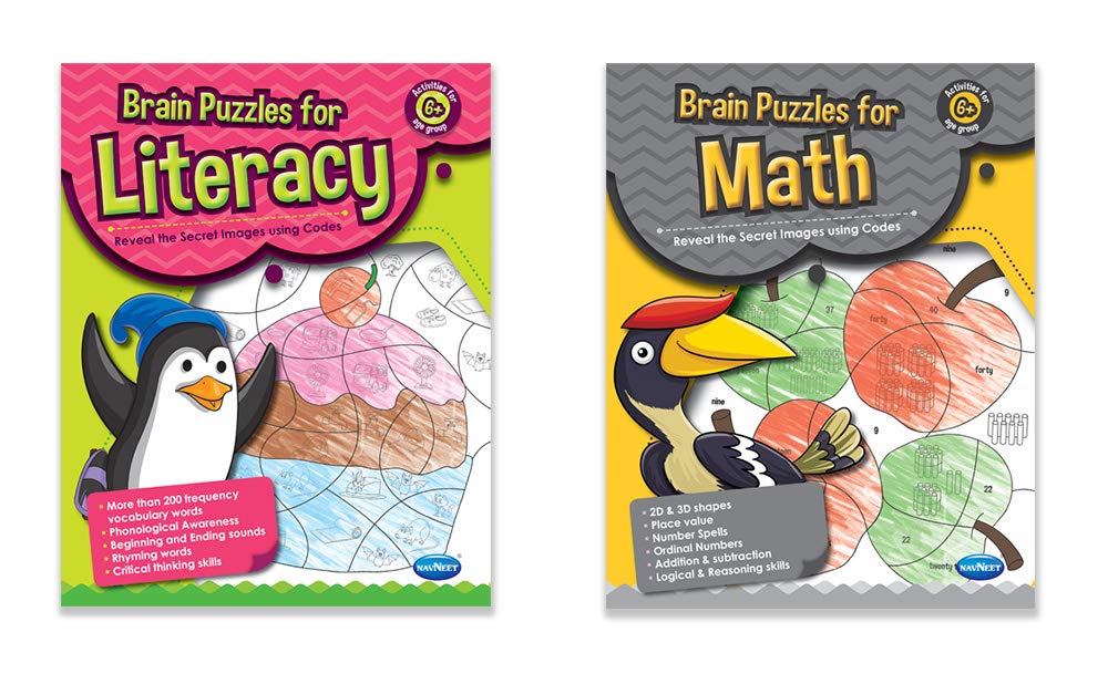 Navneet Brain Puzzle Activity Books  Brain Activities For Kids  Foundational Literacy & Numeracy Books  Age 6+Educational  P