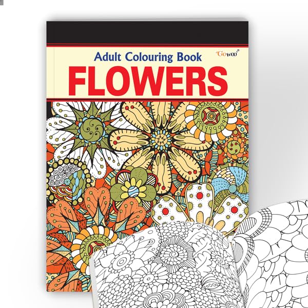Flowers  Adult Colouring Book : Stressfree coloring pages, Adult coloring book with flower designs, Coloring Book for mindfuln