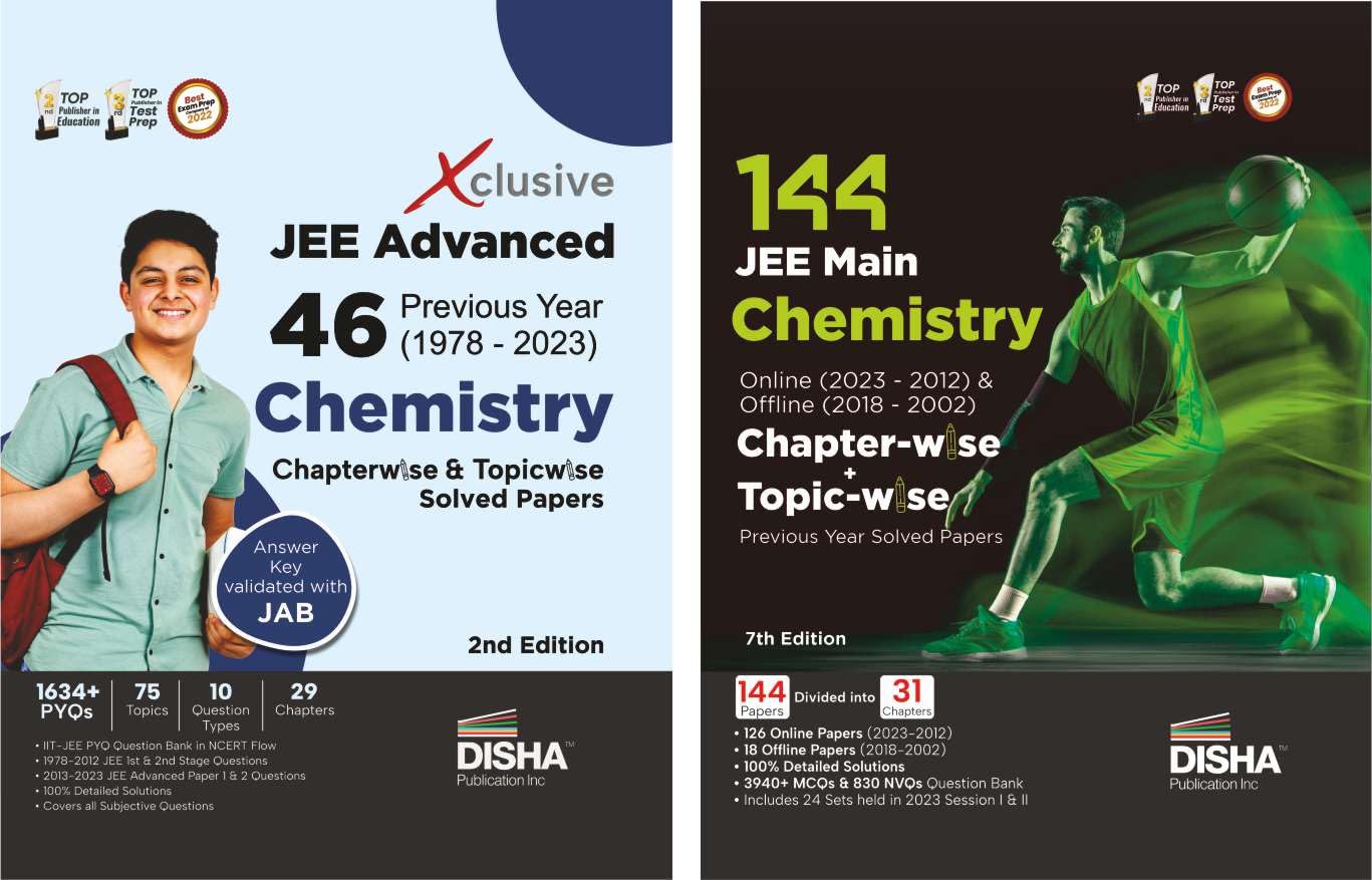 Combo Chemistry 144 Jee Mains & 46 Jee Advanced Previous Year (1978  2023) Chapterwise & Topicwise Solved Papers (Set Of 2 Book