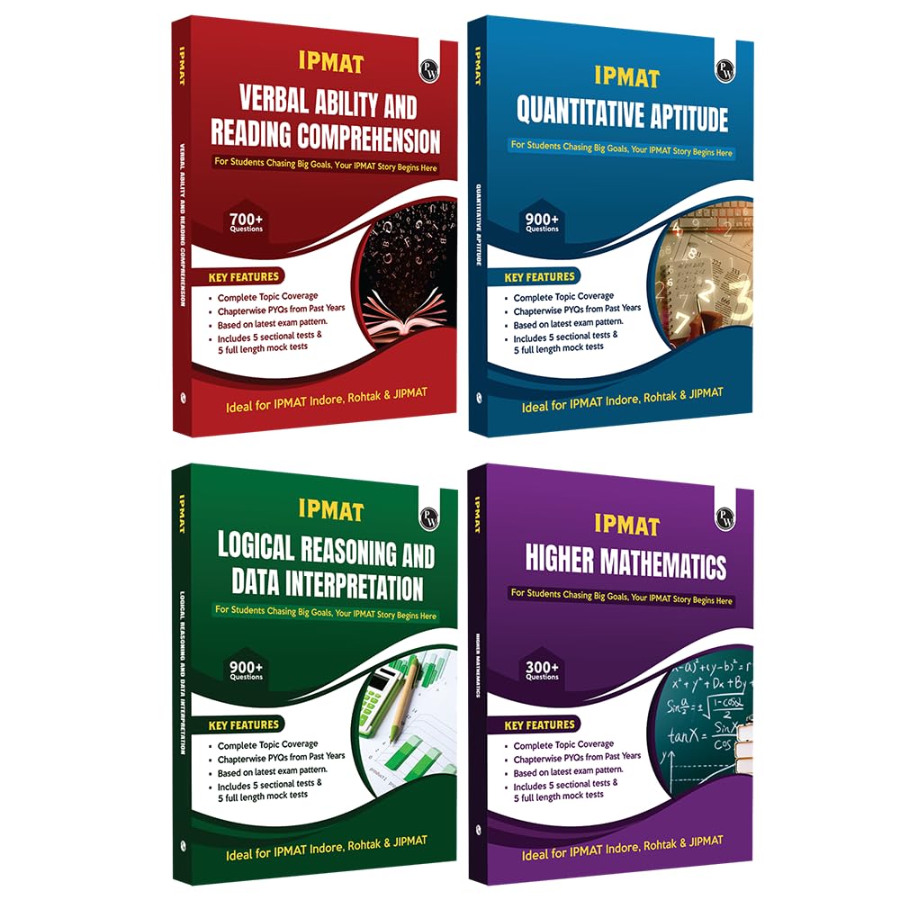 PW IPMAT Quantitative Aptitude, Verbal Ability and Reading, Logical Reasoning and Data Interpretation, Higher Mathematics Combo 