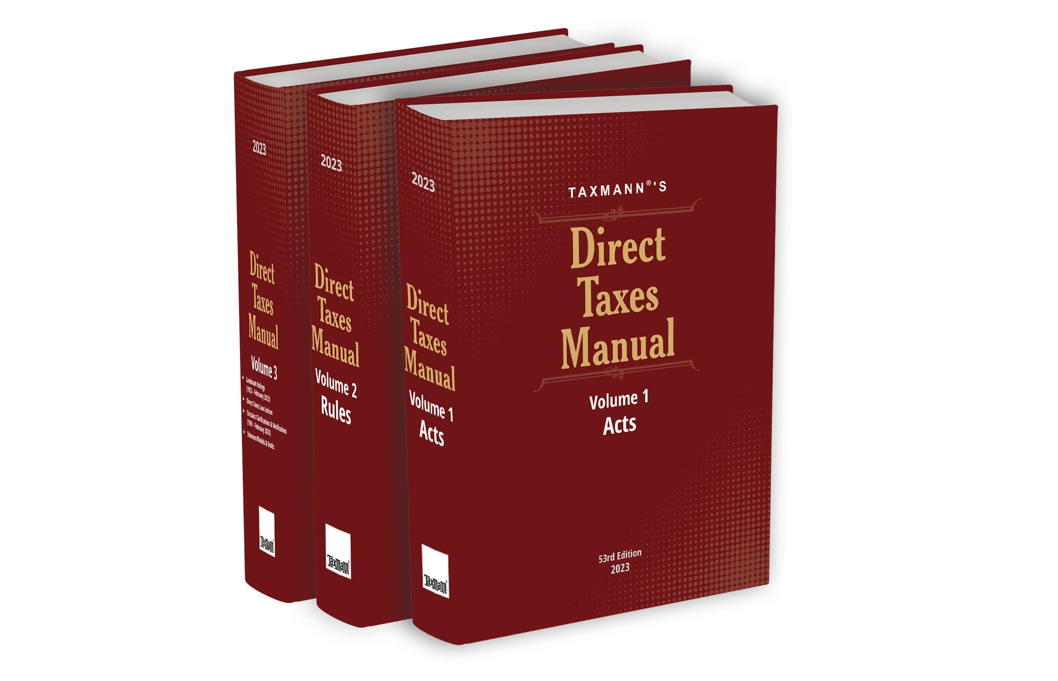 Taxmanns Direct Taxes Manual (3 Vols.)  Covering amended, updated & annotated text of Acts, Rules, Landmark Rulings, Circular