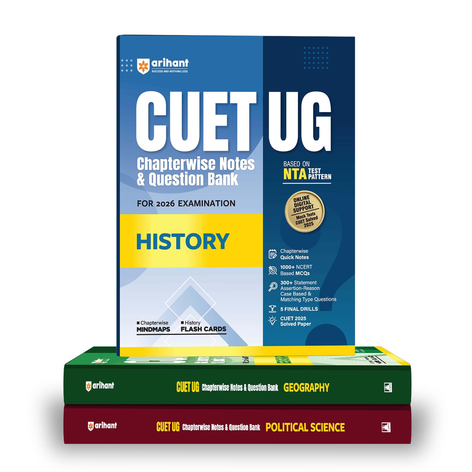 Arihant Cuet Ug 2026 Humanities Combo (History, Geography & Political Science) | Chapterwise Notes & Question Bank | Based On Nt