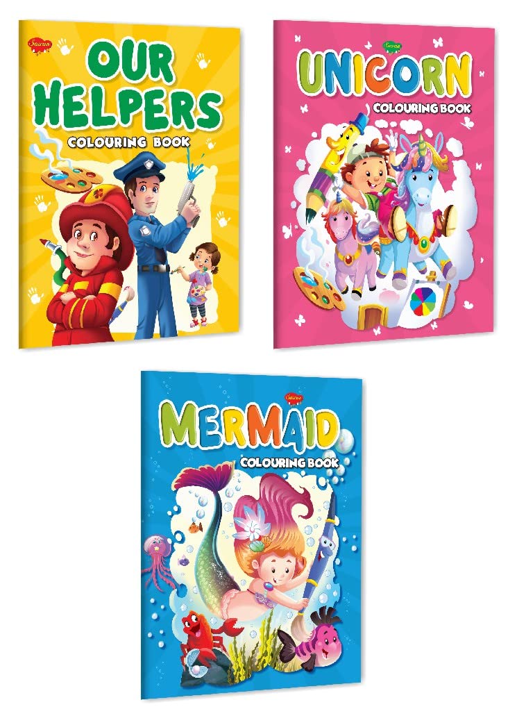My First Our Helpers, Unicorn And Mermaid Colouring Book For Kids