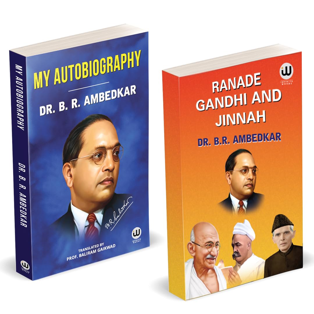 My Autobiography | Ranade, Gandhi and Jinnah | Dr. BR Ambedkar Books | English Paperback Combo Set | The Original Edition | Cast