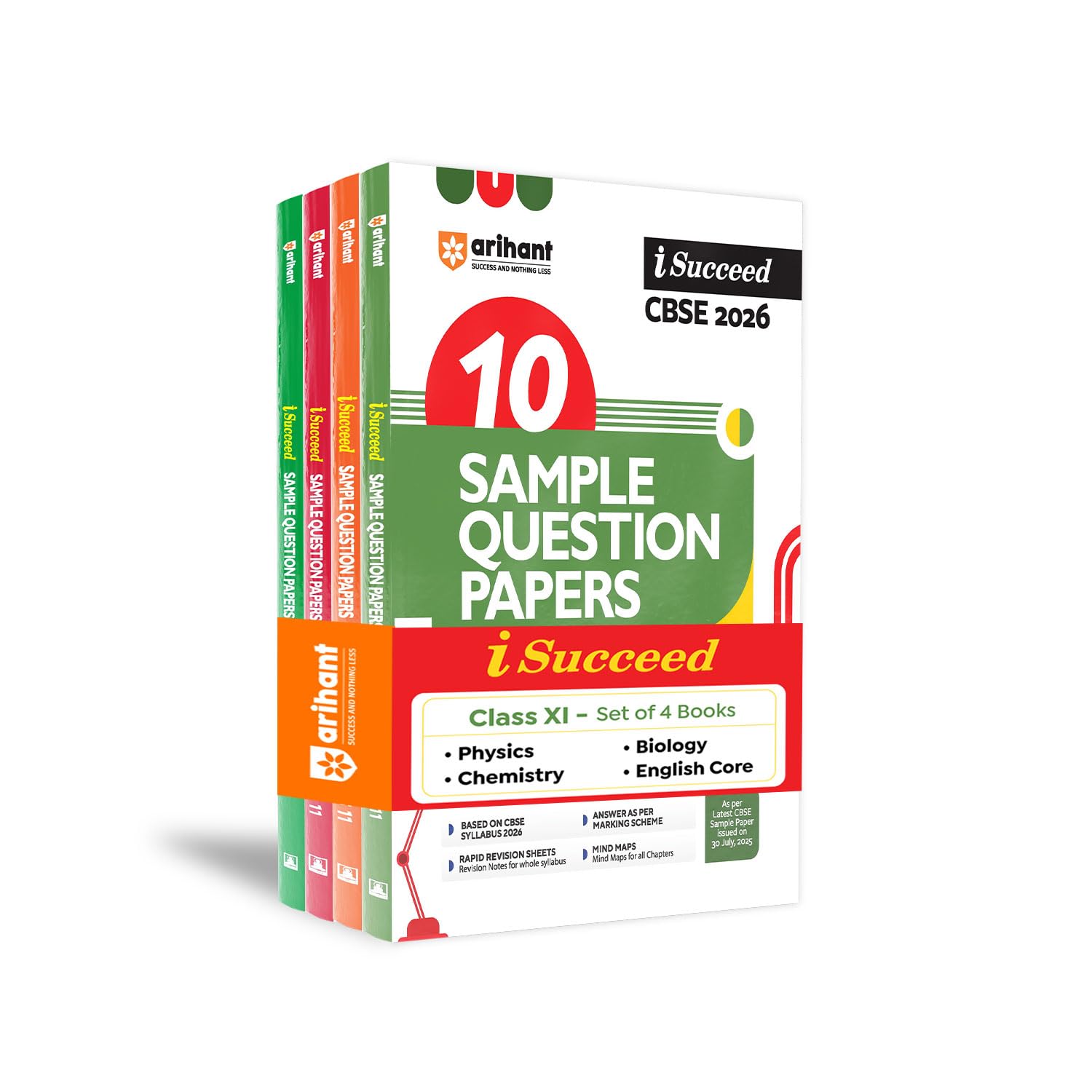 Arihant iSucceed CBSE Sample Question Papers 2026 Physics, Chemistry, Biology, english Core Class 11 (Set of 4) | 15 Sample Que