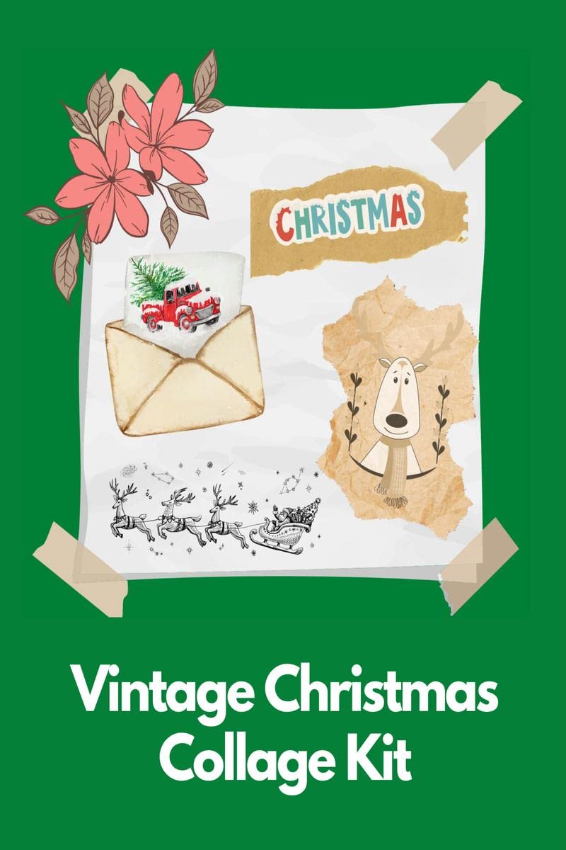Vintage Christmas Collage Kit : Over 250 items for scrapbooking, journaling supplies, decoupage paper, cardmaking and Christmas 