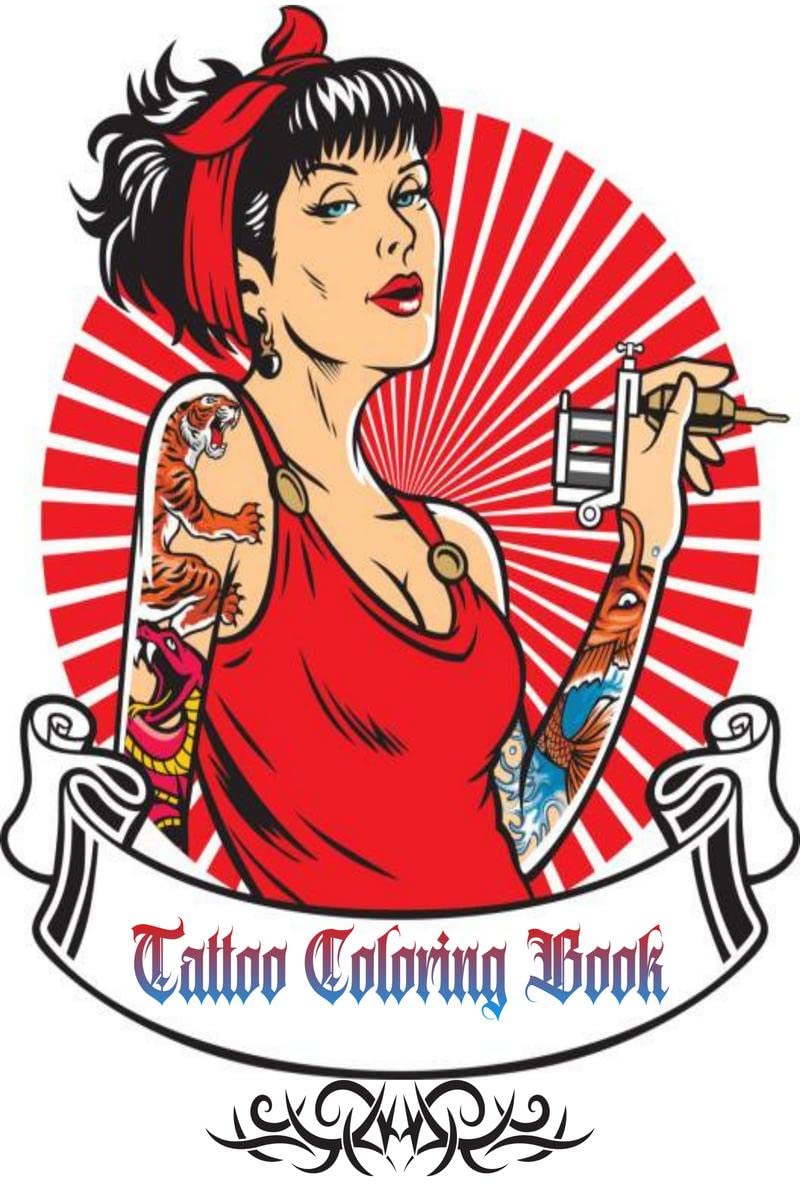 Tattoo Coloring Book /    :                